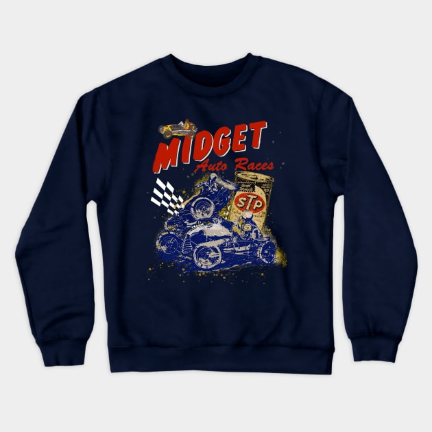 Midget Auto Racing Crewneck Sweatshirt by Midcenturydave